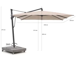 Glatz Sombrano S+ Easy zweefparasol 350x350cm