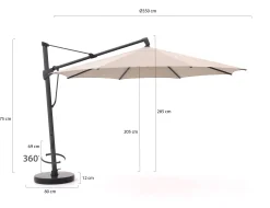 Glatz Sombrano S+ Easy zweefparasol ø 350cm