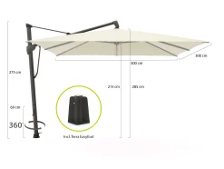 Glatz Sombrano S+ Easy zweefparasol 300x300cm