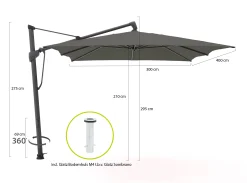 Glatz Sombrano S+ Easy zweefparasol 400x300cm