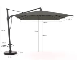 Glatz Sombrano S+ Easy zweefparasol 400x300cm