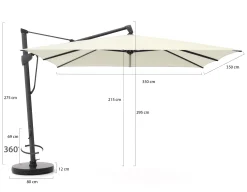 Glatz Sombrano S+ Easy zweefparasol 350x350cm