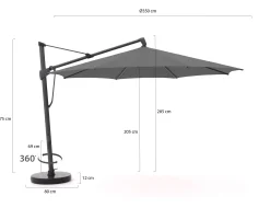 Glatz Sombrano S+ Easy zweefparasol ø 350cm