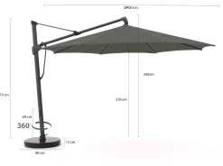 Glatz Sombrano S+ Easy zweefparasol ø 400cm