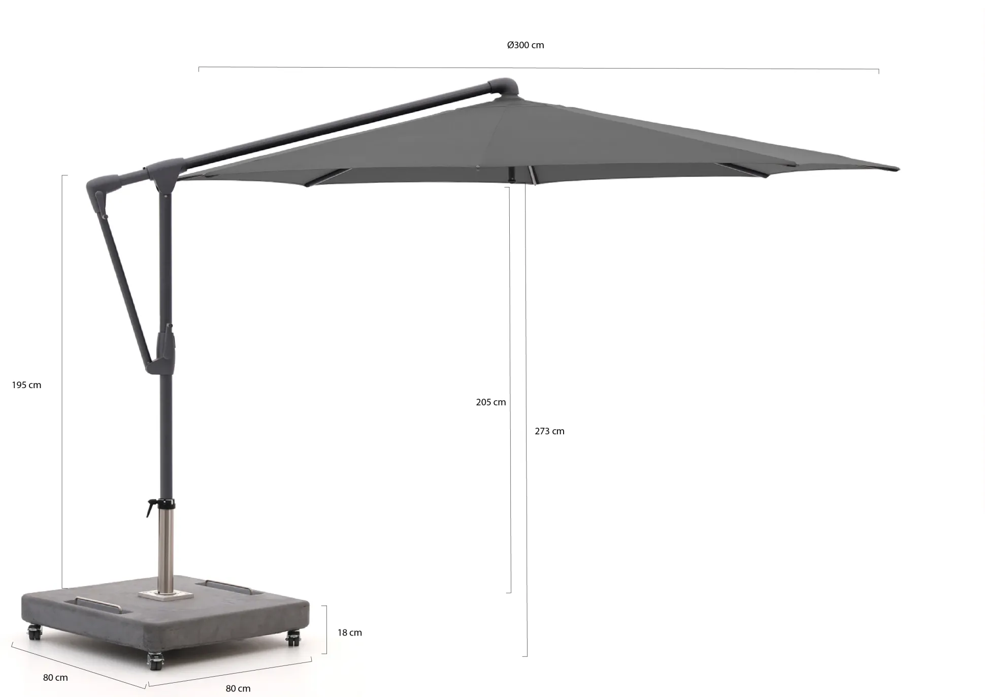 Glatz Sunwing Casa zweefparasol ø 300cm