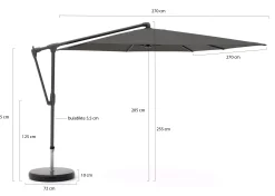 Glatz Sunwing Casa zweefparasol 270x270cm