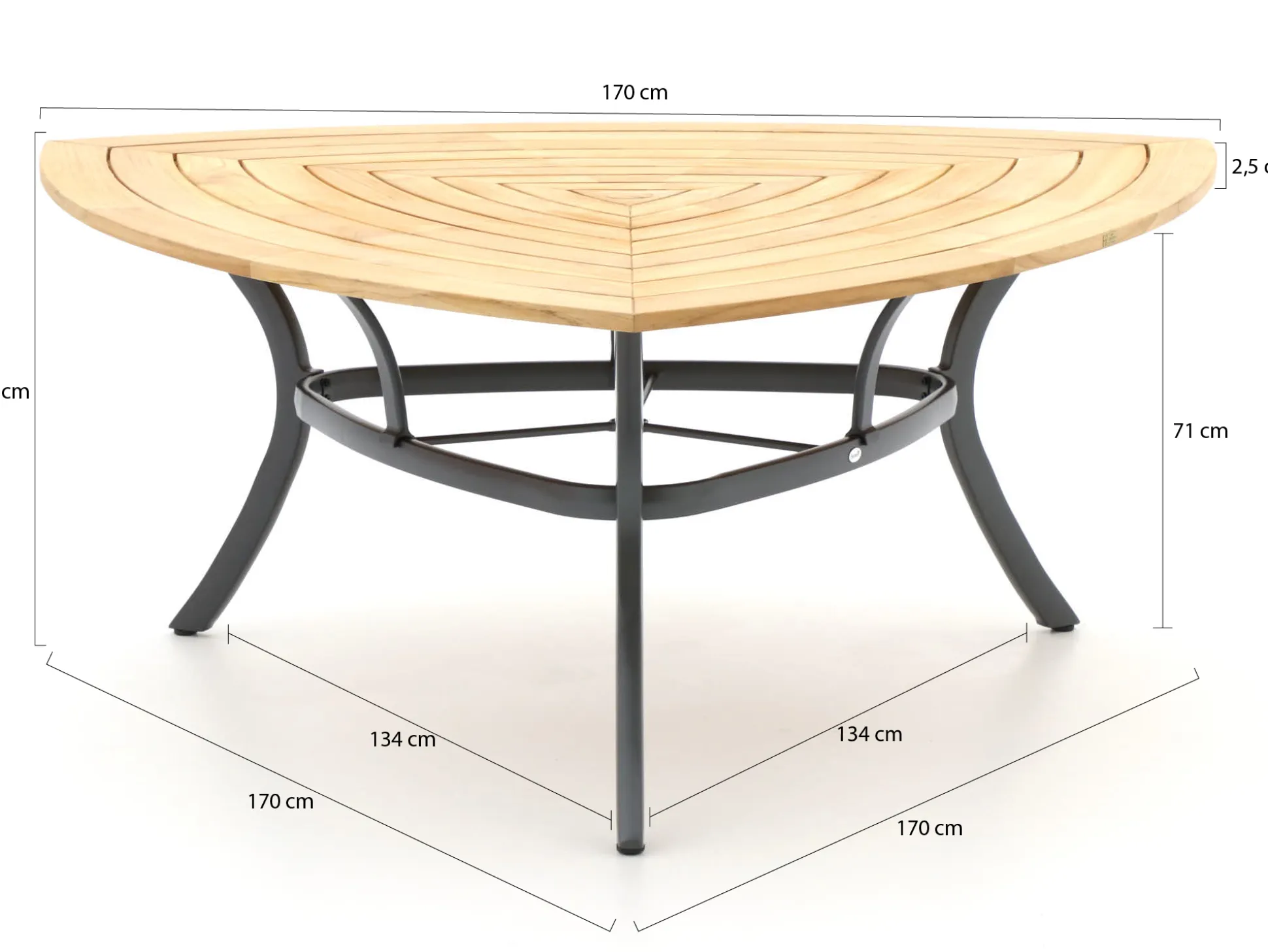 Hartman Raffaelo/Triangular 170cm dining tuinset 7-delig stapelbaar