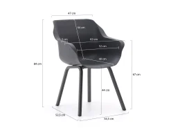 Hartman Sophie Element/ROUGH-S 160cm dining tuinset 5-delig