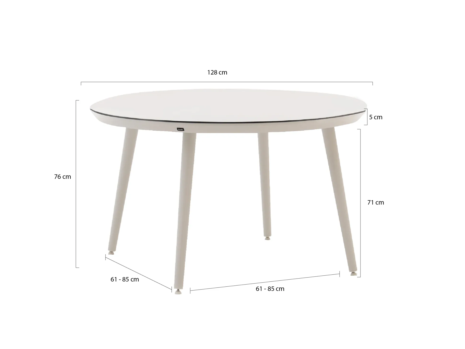 Hartman Sophie Studio ø128cm dining tuinset 5-delig