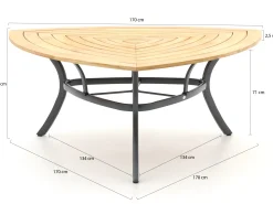 Hartman Triangular Classic dining tuintafel 170x170x170x74,5cm