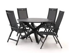 Hartman Troy/Lodola ø 130cm dining tuinset 5-delig verstelbaar