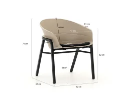 Hartman Tubb dining tuinset 185cm 5-delig verstelbaar