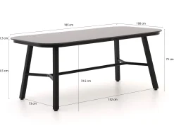 Hartman Tubb dining tuintafel 185x100x75cm