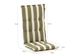 Hartman tuinkussen hoge rug 123x50cm