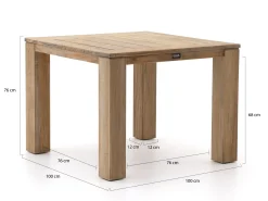 Intenso Adriano/ROUGH-X 100cm dining tuinset 5-delig