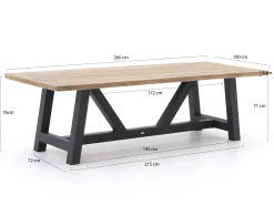 Intenso Asti/Bresimo 260cm dining tuinset 7-delig