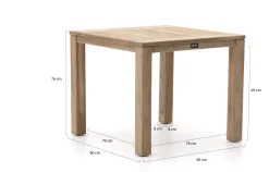 Intenso Asti/ROUGH-S 90cm dining tuinset 3-delig