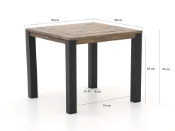 Intenso Asti/ROUGH-S 90cm dining tuinset 3-delig