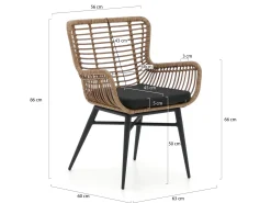 Intenso Asti/ROUGH-S 160cm dining tuinset 5-delig