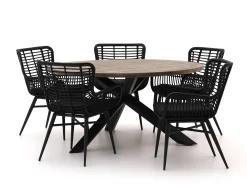 Intenso Asti/Rough-Y Ø150cm dining tuinset 6-delig