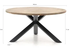 Intenso Asti/Rough-Y Ø150cm dining tuinset 6-delig
