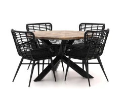 Intenso Asti/Rough-Y Ø120cm dining tuinset 5-delig