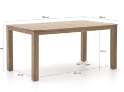 Intenso Azora/ROUGH-S 160cm dining tuinset 5-delig
