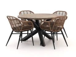 Intenso Azora/ROUGH-Y ø120cm dining tuinset 5-delig
