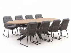 Intenso Isorella/ROUGH-Y Ellips 280cm dining tuinset 9-delig