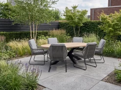 Intenso Isorella/ROUGH-Y Ellips 240cm dining tuinset 7-delig