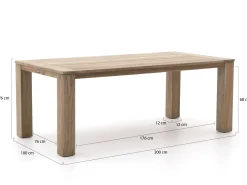 Intenso Mazzano/ROUGH-X 200cm lounge-dining tuinset 5-delig verstelbaar