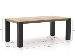 Intenso Mazzano/ROUGH-Y Ellips 200cm dining tuinset 5-delig verstelbaar