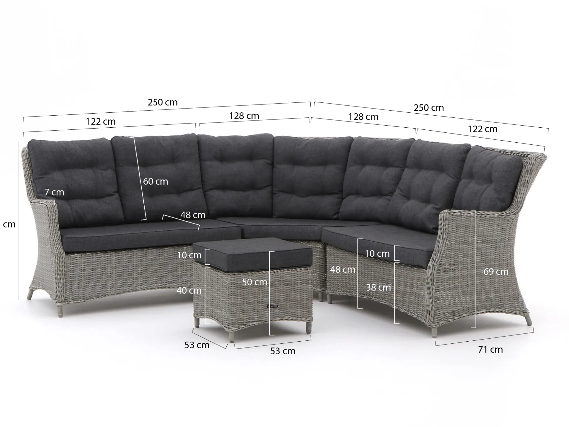 Intenso Milano hoek loungeset 4-delig
