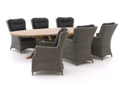 Intenso Milano/ROUGH-Y Ellips 280cm dining-lounge tuinset 7-delig