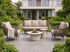 Intenso Stila/Cosidune stoel-bank loungeset met vuurtafel 5-delig