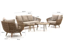 Intenso Stila/ROUGH-K stoel-bank loungeset 5-delig