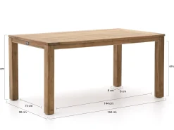 Intenso Tropea/ROUGH-S 160cm dining tuinset 5-delig