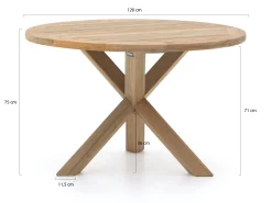 Intenso Tropea/ROUGH-Y ø 120cm dining tuinset 5-delig