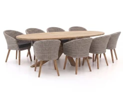 Intenso Tropea/ROUGH-Y Ellips 280cm dining tuinset 9-delig