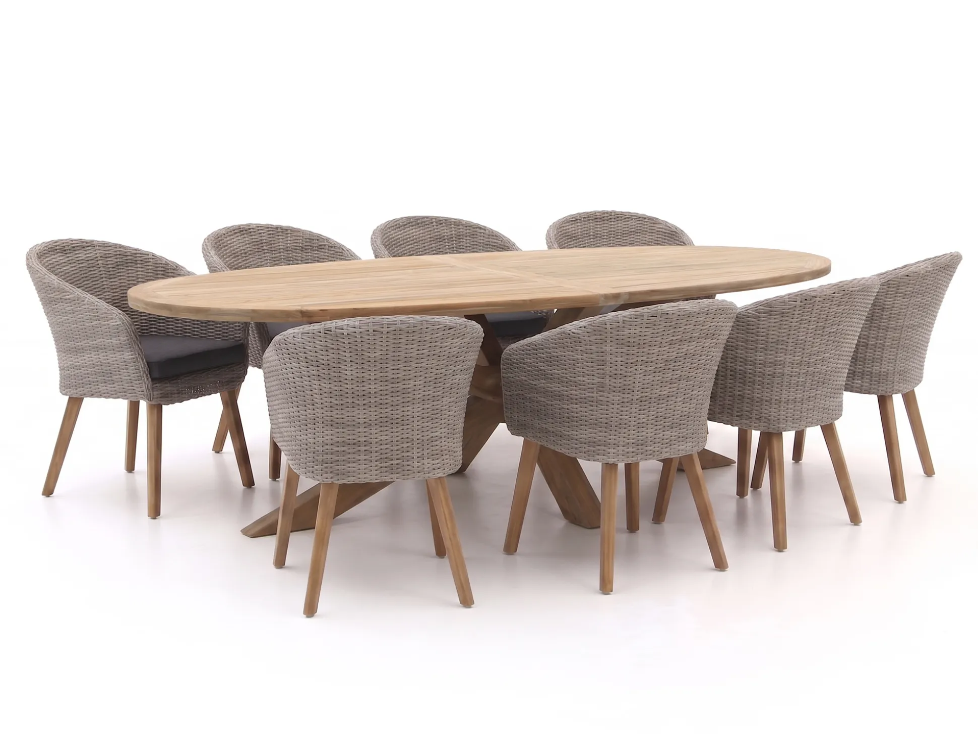 Intenso Tropea/ROUGH-Y Ellips 280cm dining tuinset 9-delig