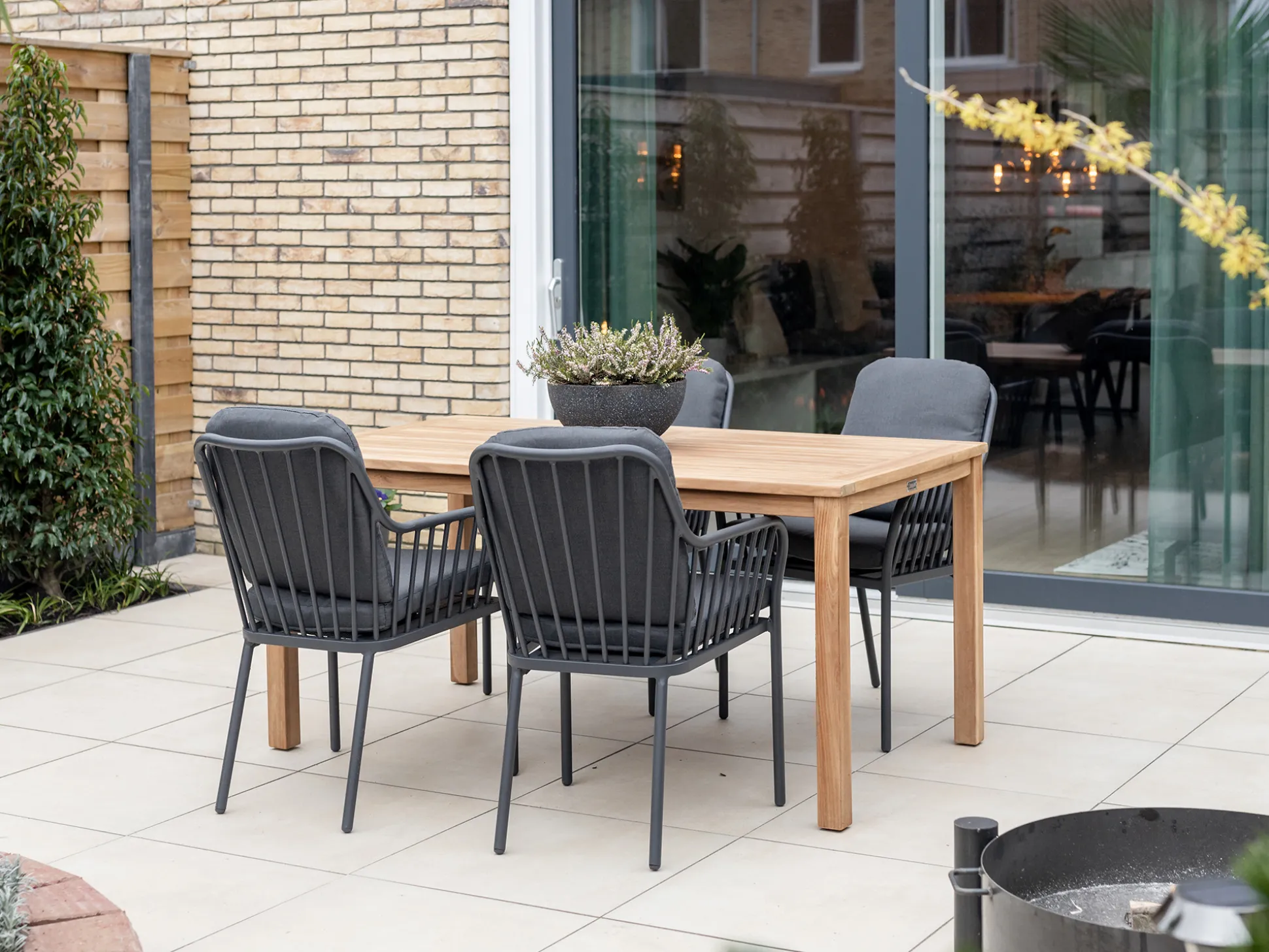 Intenso Umbria/ROUGH-S 160cm dining tuinset 5-delig verstelbaar