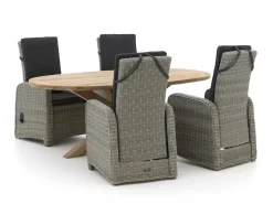 Intenso Umbria/ROUGH-Y Ellips 200cm dining tuinset 5-delig verstelbaar