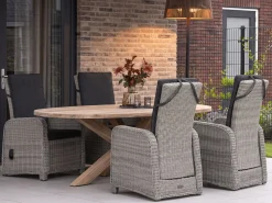 Intenso Umbria/ROUGH-Y Ellips 200cm dining tuinset 5-delig verstelbaar
