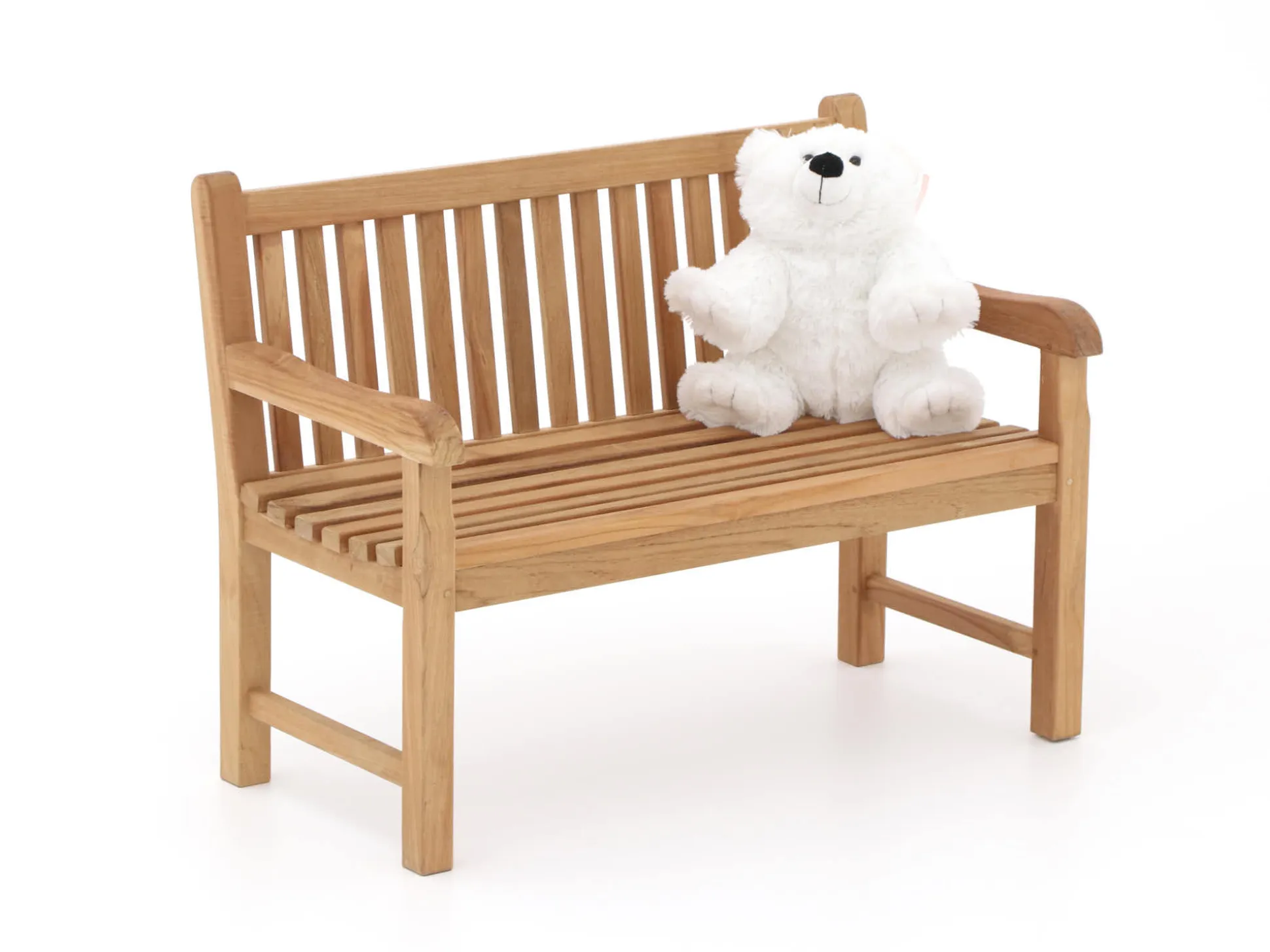 Kinder tuinbank 75x40x56cm/KiKabeer Groot 30cm wit