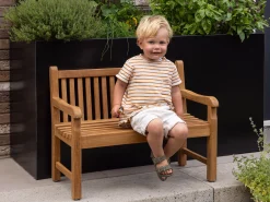 Kinder tuinbank 75x40x56cm/KiKabeer Groot 30cm wit