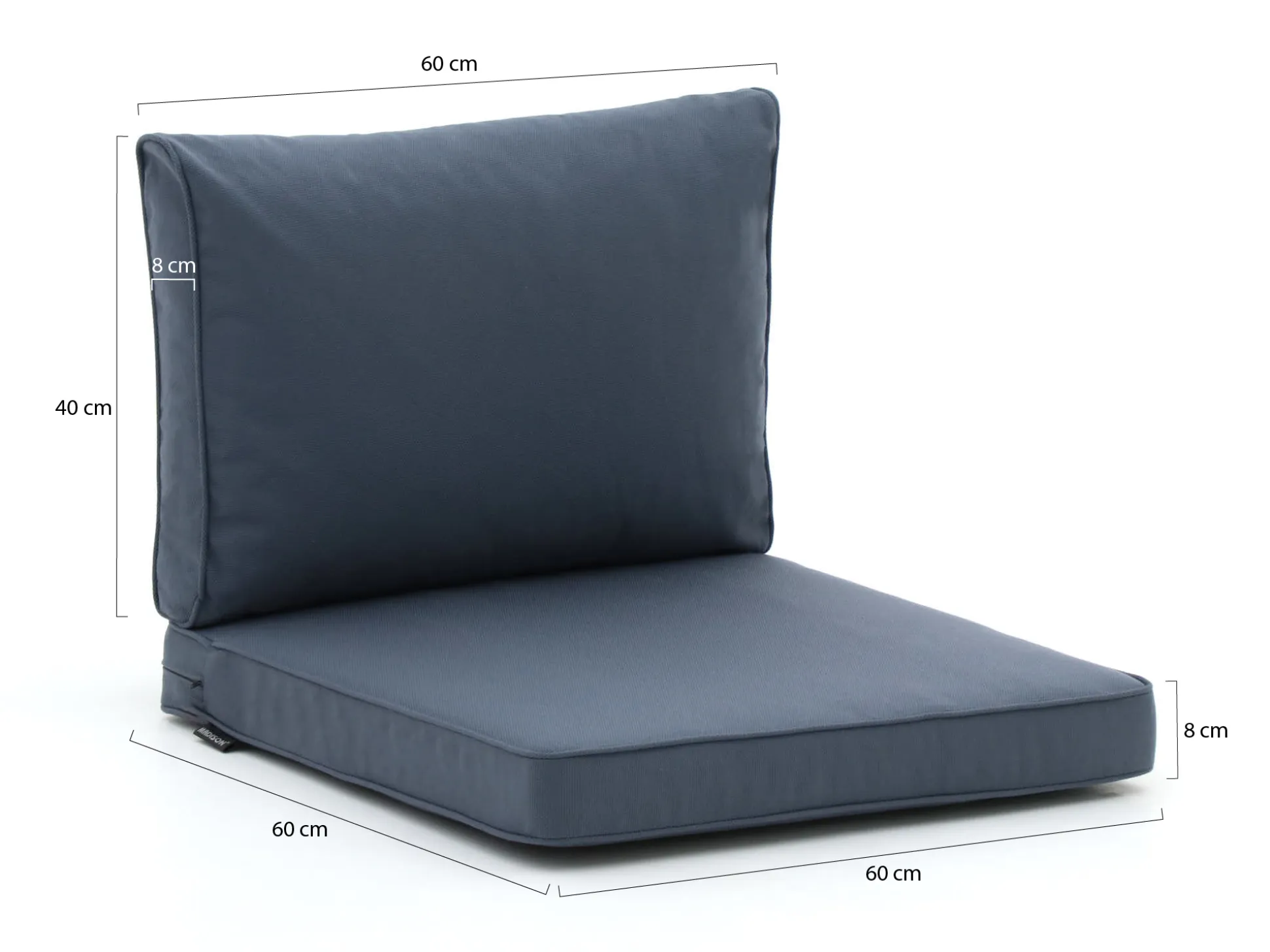 Madison loungekussenset luxe zit 60x60cm rug 60x40cm 2-delig