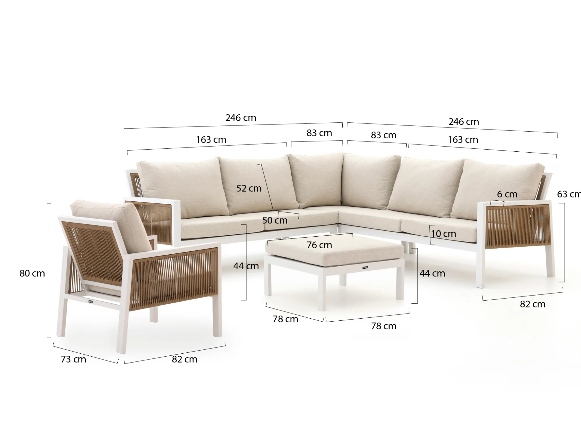 Manifesto Alzano hoek loungeset 5-delig