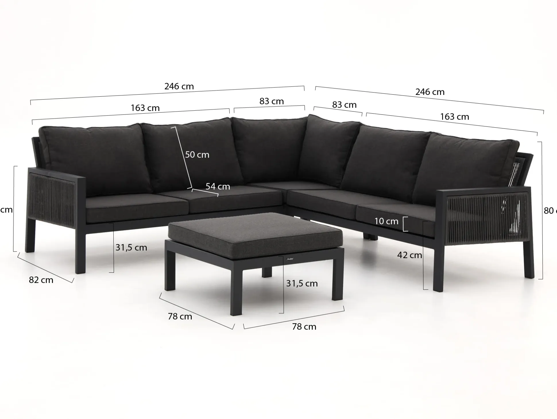 Manifesto Alzano hoek loungeset 4-delig