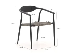 Manifesto Cavone/Bruca 220cm dining tuinset 7-delig stapelbaar