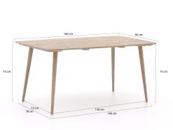 Manifesto Cavone/ROUGH-K 160cm dining tuinset 5-delig stapelbaar